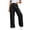 Black*, variant on Women's Pants Casual High Waist Tied Drawstring Wide Leg Sweatpants with Pocket Comfortable Loose Fit Chic Holiday Trousers