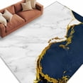 thumbnail image 2 of Navy Blue Gold Marble 5'x7' Area Rug, Modern Abstract Marble Crack Texture Washable Non-Slip Soft Rugs, Low-Pile Large Carpet for Living Room Bedroom Dining Room, Non-Shedding Accent Rug, 2 of 9