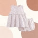 thumbnail image 4 of Conjunto de falda de verano para niña, cuello redondo, manga corta, estampado floral pequeño con lazo, material de gasa, pijama cómodo y transpirable de dos piezas para niñas pequeñas, conjunto de alg, 4 of 5