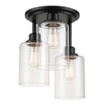 thumbnail image 2 of Globe Electric Annecy 3-Light Flush Mount Ceiling Light, Matte Black, Clear Glass Shades, 65456, 2 of 5