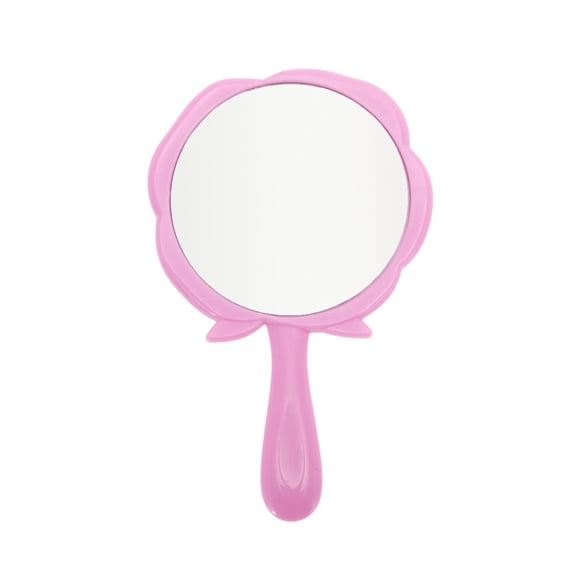 Unique Bargains 1pc Rose Flower Handheld Mirror for Personal Grooming and Makeup Rose Red
