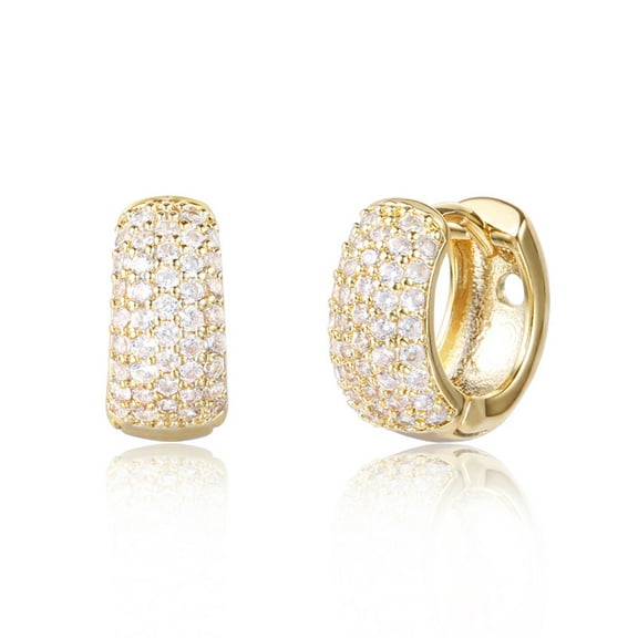 Alexcraft Gold Huggie Earrings for Women 14K Gold Plated, Small Hypoallergenic Cubic Zirconia Cartilage Hoop Earrings for Women