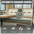 thumbnail image 4 of FOR U DESIGNS Wolf Amercian Tribal Pattern 2 Pcs RV Dinette Cushion Covers Anti-Slip Camper Cushion Slipcover Stretch 2 Seat Sofa Chair Cover 1 Backrest Covers and 1 Bench Covers, 4 of 7