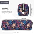 thumbnail image 3 of Fotbe Skull starry sky flower Pattern Leather Pencil Case, Pencil Pouch with Durable Zipper, Compact and Stylish Organizer for Stationery, Art Supplies, Travel Essentials, 3 of 7