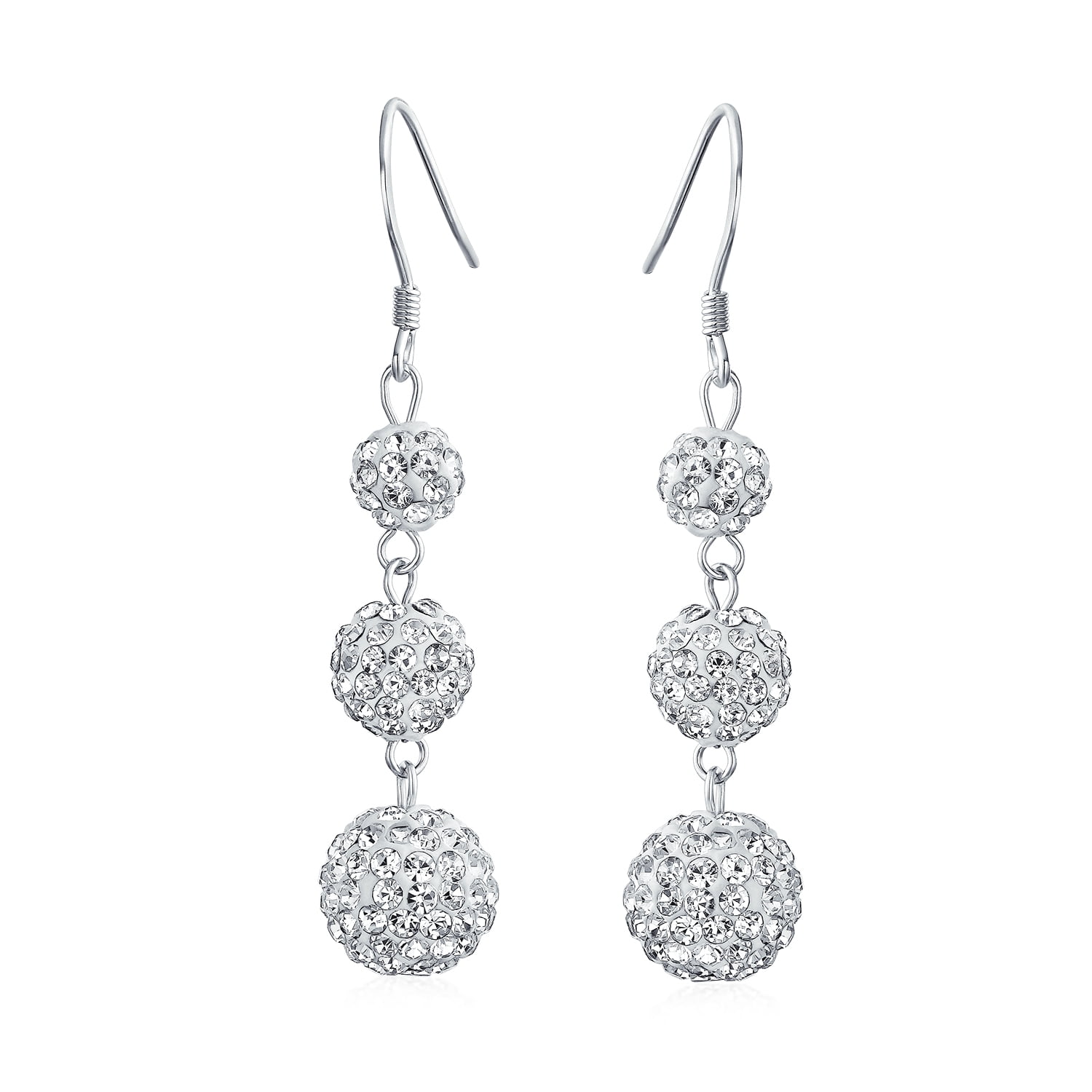 Silver Dangles Flared Drops on Round Studs
