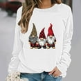 thumbnail image 4 of Merry Christmas Sweatshirt for Women Cute Gnomes Print Sweatshirts Crewneck Graphic Pullover Long Sleeve Holiday Party Tops for Women, 4 of 6