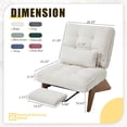 thumbnail image 2 of MOONMISS Modern Adjustable Lounge Chair with Footrest,Wooden Base Upholstered Recliner for Reading Rest Striped Velvet, 2 of 6