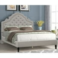 thumbnail image 2 of Best Master Furniture Theresa Linen Fabric King Bed with Nailhead Trim in Gray, 2 of 5