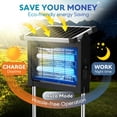 thumbnail image 2 of Solar Zapper Outdoor Indoor  4000mah Rechargeable Portable Fly 4500v Electric Mosquito Killer With Panel Sensor & 10ft Extension Cord Waterproof For Patio Camping Home Backyard, 2 of 7