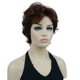 thumbnail image 2 of Women's Short Curly Wavy Wig Synthetic Hair Full Wig for Daily Use, 6 inches, Dark Auburn, 2 of 10