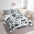thumbnail image 2 of Manfei Cartoon Train 7-Piece Twin Bedding,Railroad Signs Print Bedding Comforter Set,White,Reversible, 2 of 7