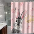 thumbnail image 2 of Wozhuo Easter Shower Curtain Waterproof Bathroom Decor Wet Dry Separation, 2 of 4