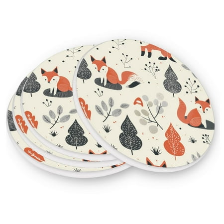 

Round Coasters Modern Style Ceramic Coaster Waterproof and Durable Drink Coaster Coasters set of 4 Customizable Coasters 1pc The Little Fox