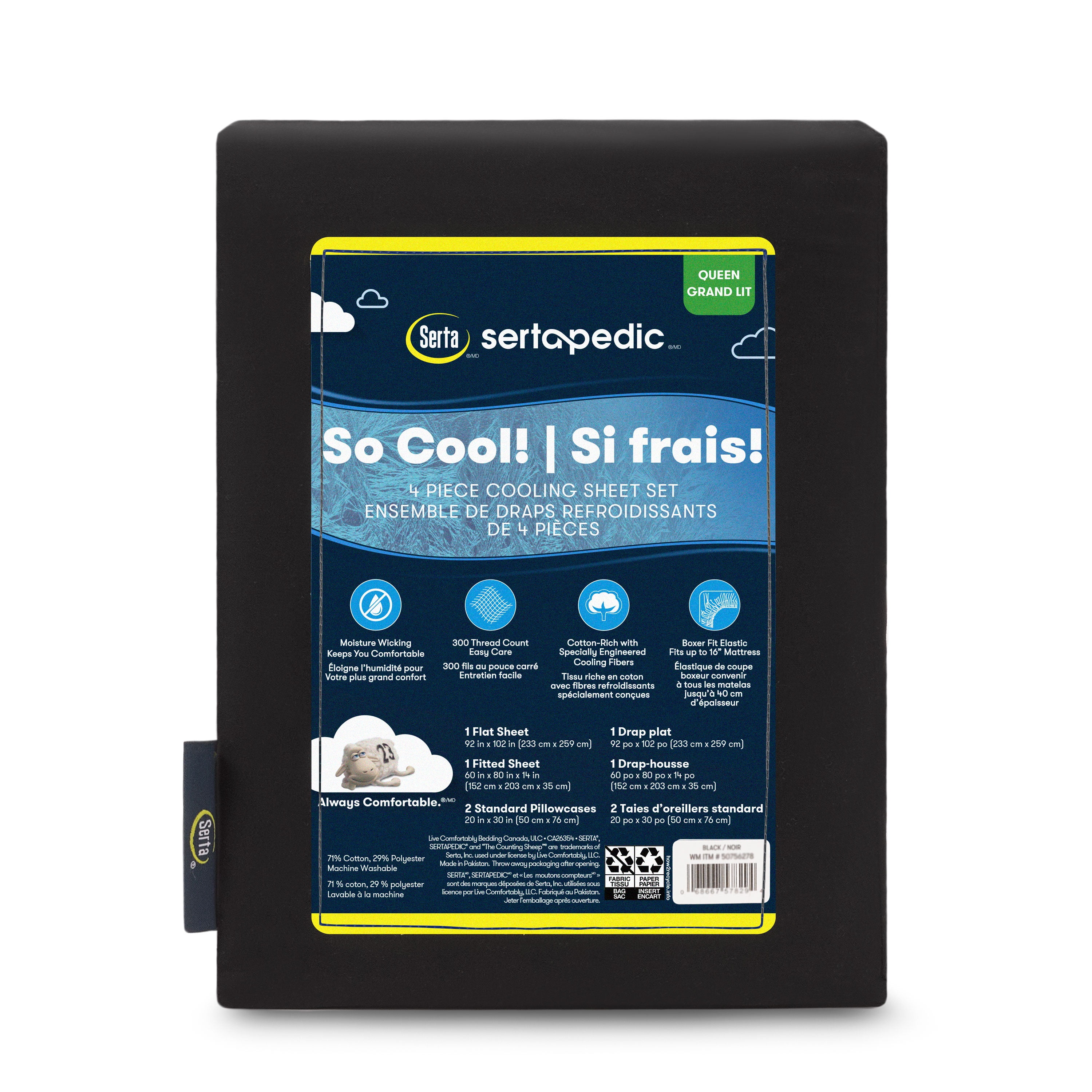 Sertapedic So Cool! 4pc Cooling Sheet Set, Sertapedic Cooling 4pc Sheet Set