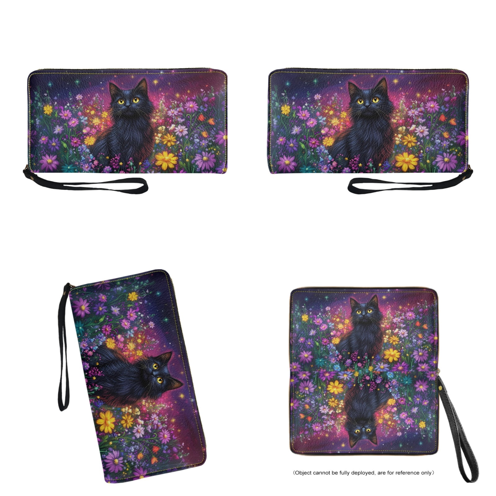 ZUXONGSY Cat Daisy Flower Star Sky Print Handbag with Matching Wallet for Women Practicality Work Bag Satchel Handbags Top Handle Satchel Waterproof Card Holder for Business Tours