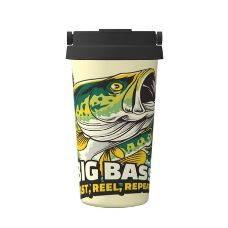 

Zeuib Bass Fish and Water Print Stainless Steel Vacuum Insulated Coffee Travel Mug Insulated Coffee Mug Travel Mug with Lid Thermal Cup for Outdoor