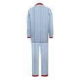 thumbnail image 5 of BLTIBY Pajama Christmas Family Set Satin Pjs Matching Sets Silk Sleepwear Holiday Striped Printed Nightwear Xmas Jammies Loungewear Blue 3XL, 5 of 7