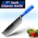 thumbnail image 1 of Cuchillo de Cocina Damasco Acero Láser Cuchillos de Chef Profesional 7CR17 440C Acero Inoxidable Ultra Fuerte Santoku Cuchillo de Rebanar con Mango de Resina Azul Herramientas de Cocina, 1 of 8