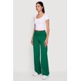 thumbnail image 2 of Women's Ruched Fold Over High Waisted Wide Leg Pull On Pants, 2 of 4