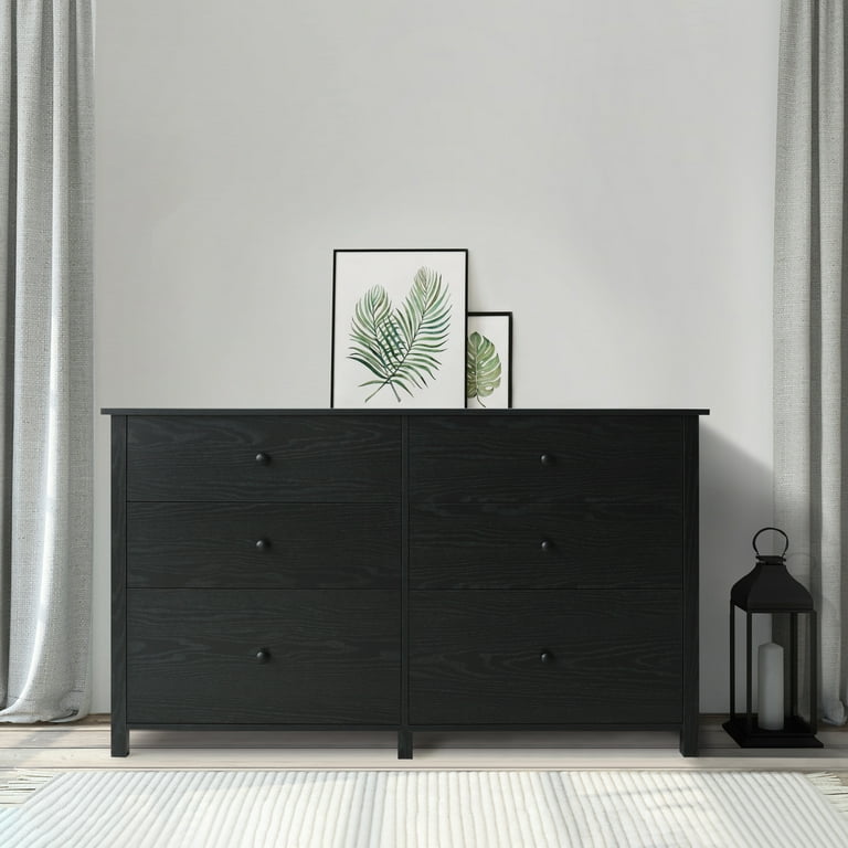 VEIKOUS 6 Drawer Dresser with Metal Knob, Chest of Drawers