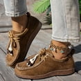 thumbnail image 5 of Rokment Womens Vintage Boho Beach Walking Shoes Wide Width Comfortable Beads Casual Suede Arch Support Mary Jane Cork Footbed Platform Oxfords Dress Fashion Sneakers Brown Size 9.5, 5 of 8