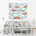 thumbnail image 6 of Rainbow Sky Tapestry Wall Hanging Tapestries Happy Colorful Hippie Psychedelic Art Polyester Carpet Wall Decorative for Living Room Bedroom 60x51inch Home Decor Gifts, 6 of 7