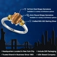 thumbnail image 2 of Gem Stone King 925 Sterling Silver Brown Tiger Eye and Yellow Citrine Engagement Ring for Women | 2.01 Cttw | Oval 9X7MM | Gemstone Birthstone | Size 9, 2 of 6