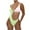 Green, variant on Plus size Swimsuits Women One-Piece Swimwear Contrast Solid Color Swimsuit Bikini Swimming Beachwear Orange 8(L)