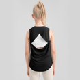 thumbnail image 4 of GYRATEDREAM Girls Open Back Workout Tops Short Sleeve Yoga Shirts Cute Athletic Running Casual Backless Top Loose Fit for 6-7 Years, 4 of 7