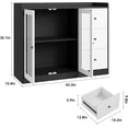 thumbnail image 2 of 43 - pulgada moderno buffet gabinete con almacenamiento, guardrail design, adjustable estantes, y 3 cajones - wood buffet mesa para kitchen y dining room (negra y blanca), 2 of 8