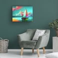 thumbnail image 3 of Canvas Wall Art - RomantzArt 'Rainbow Sails 3' Wall Art for Living Room, Bedroom, or Office Décor by Trademark Fine Art - 19 x 14 Inches, 3 of 4