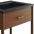 thumbnail image 6 of Sink Vanity Cabinet, Walnut Black, Wood, Mid Century Hotel Bedroom Bathroom, Modern Contemporary HB36401, 6 of 9