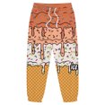 thumbnail image 3 of Kiijoy Big Girls Jogger Pants Ice-Cream High Waist Drawstring Sweatpants, Sizes 8-9, 3 of 3