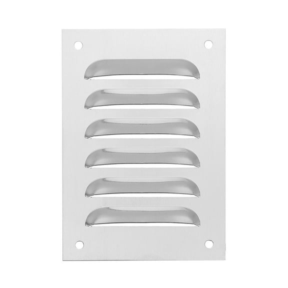 Uxcell 6 x 8 Inch Aluminum Vent Cover, Screen Air Grille Ventilation Cover HVAC Louvered Grill, Silver Tone
