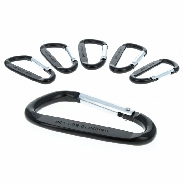Swatom Aluminum Alloy Black Carabiner Clip 1.6 key Spring Snap Hook Keyring