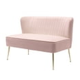 thumbnail image 6 of Costaelm Alaia 46" Wide Upholstered Velvet Love Seat Sofa, Pink, 6 of 10