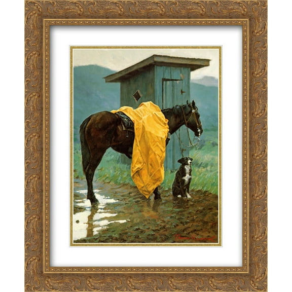 Rainy Days and Mondays 2x Matted 13x15 Gold Ornate Framed Art Print by Lorimer