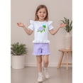 thumbnail image 5 of BemeyourBBs Toddler Baby Girl Summer Clothes Turtle Outfits Cute Turtle Embroidered Short Sleeve T Shirt Tops Elastic Waist Ruffle Plaid Shorts 2Pcs Clothes Set, 5 of 9
