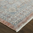 thumbnail image 3 of Feizy Marquette Transitional Oriental, Red/Orange/Blue, 1'6" x 1'6" Swatch Stain Fade Resistant Pet & Kid Friendly Vintage Distressed Floor Rug for Living room Bedroom, 3 of 8