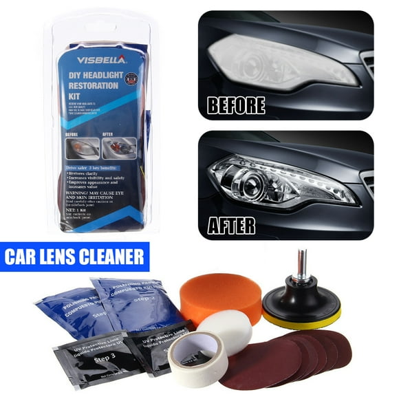 Headlamp Lens Car Motorcycle Headlight Polish Cleaning Cleaner Repair Kit Set