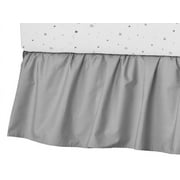 American Baby Company Ruffled Crib Skirt and Cotton Jersey Knit Fitted Crib Sheet Bundle, Gray Stars and Gray, for Boys and Girls