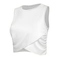 thumbnail image 3 of Mifelio Workout Tops for Women Slim Shirts Workout Cropped Sanutch Women Tops Crop Fit Blouse Tops Dance Women's Blouse Womens Tops White L, 3 of 6