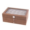 thumbnail image 3 of Caja De Almacenamiento De Madera Caja De Colección De Cajones De 3 Niveles Para Gabinetes Vitrina De Mesa Marrón, 3 of 9