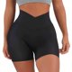thumbnail image 1 of Gibobby Shorts Yoga Pantalones cortos de Yoga para mujer, novedad de verano, plisados de crisantemo, melocotón, cintura alta(Negro, L), 1 of 5