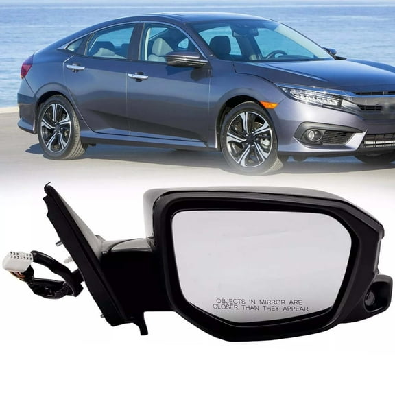 MZORANGE Right Power Mirror Assembly View Camera Heated Black For Honda Civic 2016-2021