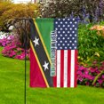 thumbnail image 4 of American Half Saint Kitts And Nevis Flag Kittitian And Nevisian Friendship U.S.A My Home My Blood Garden Flag, Double-Sided Decorative Outdoor Flag, Polyester Yard Flag 12 x 18 in, 4 of 5