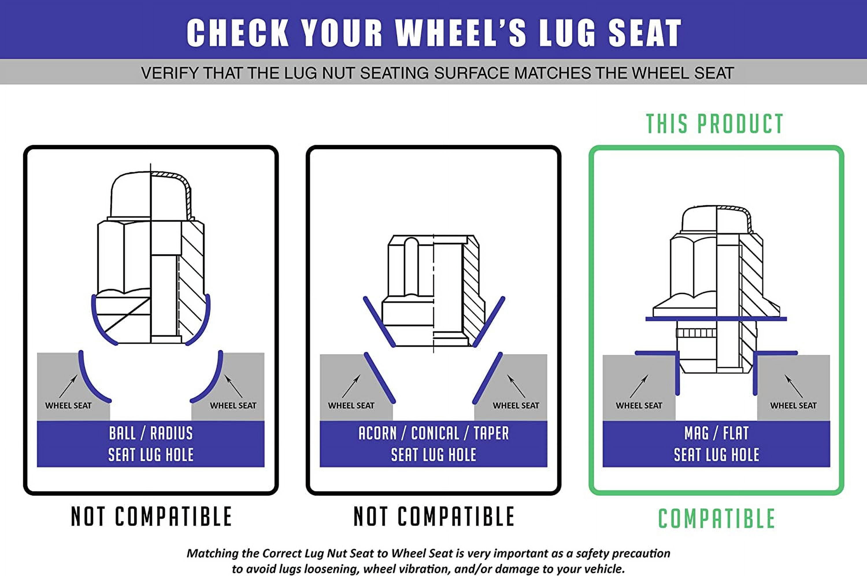 Wheel Accessories Parts Set of 20 12x1.5 Lug Nuts Fit Toyota, Lexus, Scion, Pontiac 90084-94001 88972745 611-211 Wheel Lug Nut (Chrome)