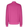 thumbnail image 5 of Women's Lightweight Solid Color Baseball Jacket - Summer Zip Up Casual Jacket with Stand Collar, Breathable Open Front Cover Up Hot Pink S-2XL, 5 of 5
