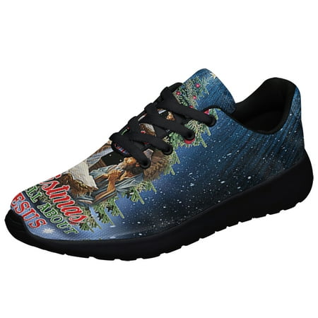

ChriStas Tree Nativity O Holy Night ChriStas It s All About Jesus Shoes Sneakers Black Size 13
