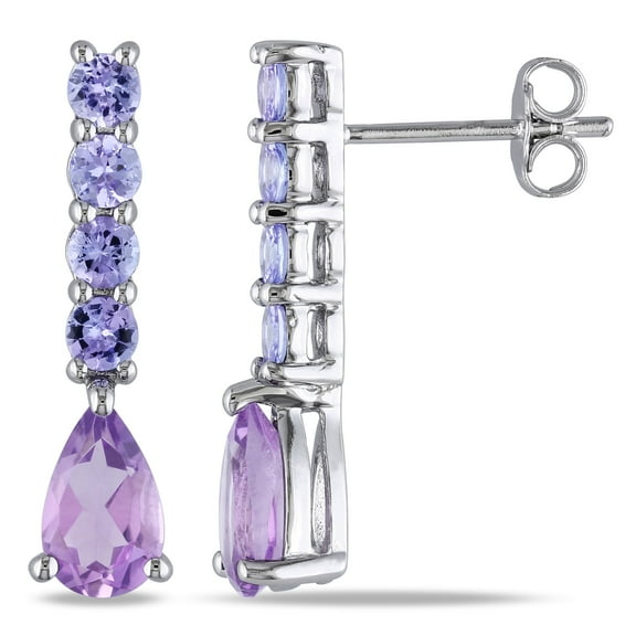 Everly Women's Amethyst and Tanzanite Sterling Silver Earrings